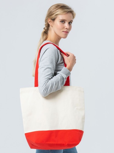 Холщовая сумка Shopaholic, красная фото 5