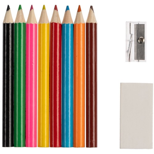Набор Hobby с цветными карандашами, ластиком и точилкой, белый фото 3