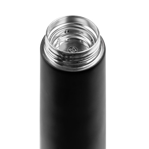 Смарт-бутылка с заменяемой батарейкой Long Therm Soft Touch, черная фото 4