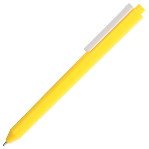 Ручка шариковая Pigra P03 Mat, желтая с белым фото 3