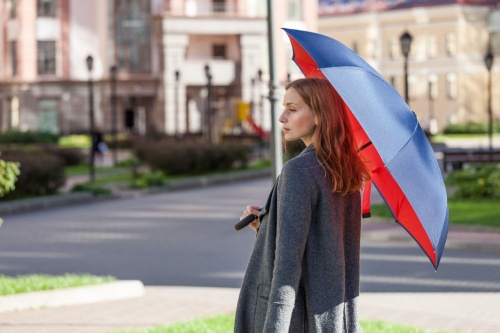 Зонт наоборот Style, трость, сине-красный фото 8