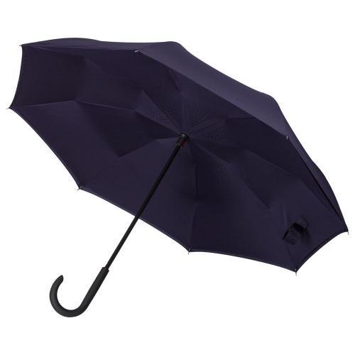 Зонт наоборот Style, трость, темно-синий фото 2