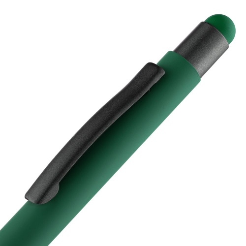 Ручка шариковая Digit Soft Touch со стилусом, зеленая фото 5