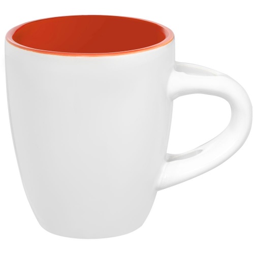 Кофейная кружка Pairy с ложкой, оранжевая с красной фото 2