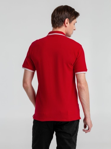Рубашка поло мужская с контрастной отделкой Practice 270, красный/белый фото 6
