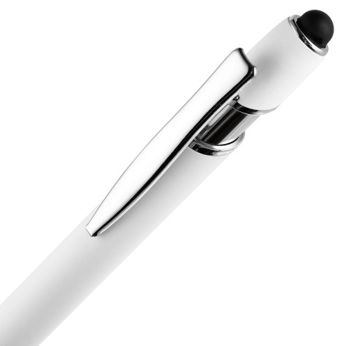 Ручка шариковая Pointer Soft Touch со стилусом, белая фото 4