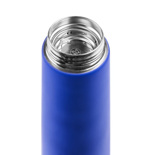 Смарт-бутылка с заменяемой батарейкой Long Therm Soft Touch, синяя фото 4