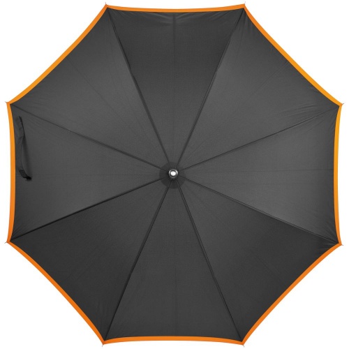 Зонт-трость Highlight, черный с оранжевым фото 2
