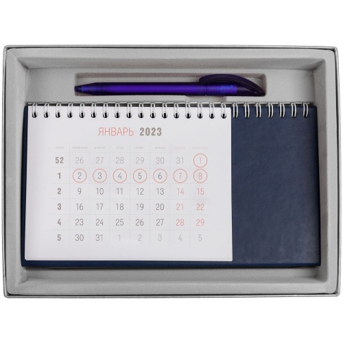 Коробка Ridge для ежедневника, календаря и ручки, серебристая фото 3