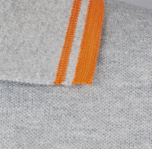 Рубашка поло женская Pasadena Women 200 с контрастной отделкой, серый меланж c оранжевым фото 4