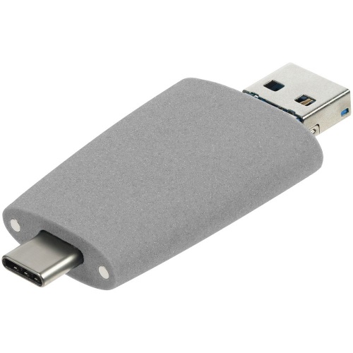 Флешка Pebble Universal, USB 3.0, серая, 64 Гб фото 4