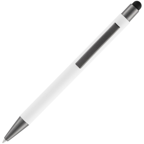 Ручка шариковая Atento Soft Touch со стилусом, белая фото 3