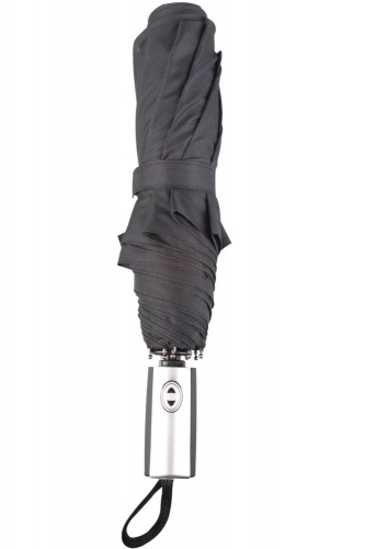 Зонт складной Fiber, черный фото 4