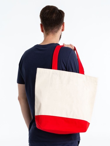 Холщовая сумка Shopaholic, красная фото 6