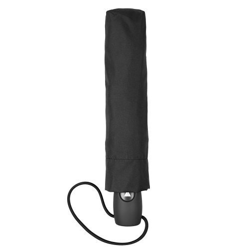 Зонт складной Comfort, черный фото 4