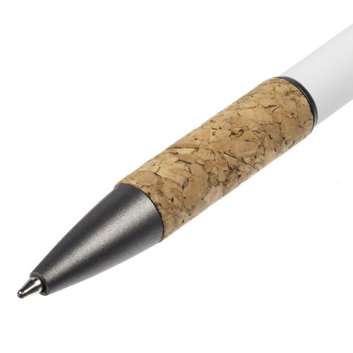 Ручка шариковая Cork, белая фото 4