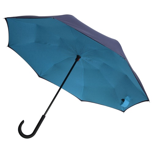 Зонт наоборот Style, трость, сине-голубой фото 2