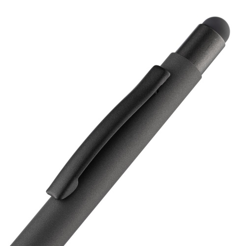 Ручка шариковая Digit Soft Touch со стилусом, черная фото 5
