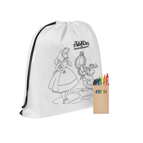 Рюкзак-раскраска с мелками «Алиса в стране чудес», белый фото 3
