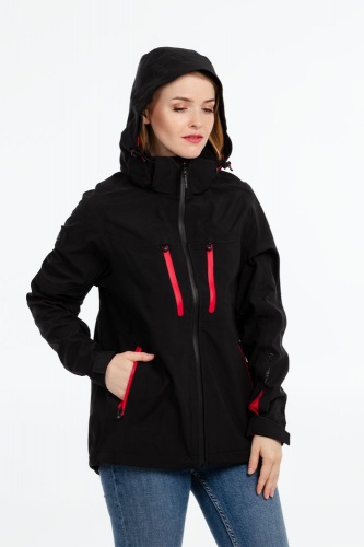 Куртка-трансформер женская Matrix, черная с красным фото 11