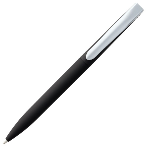 Ручка шариковая Pin Soft Touch, черная фото 2