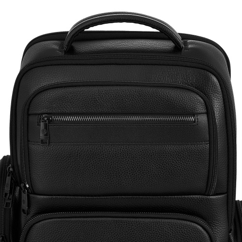 Кожаный рюкзак для ноутбука Santiago, черный фото 4