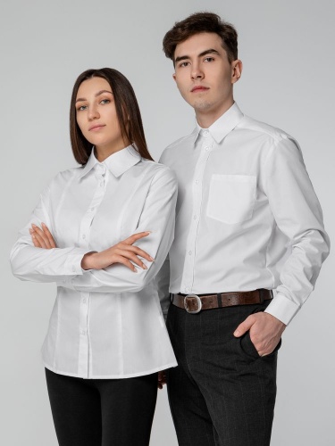 Рубашка мужская с длинным рукавом Collar, белая фото 8