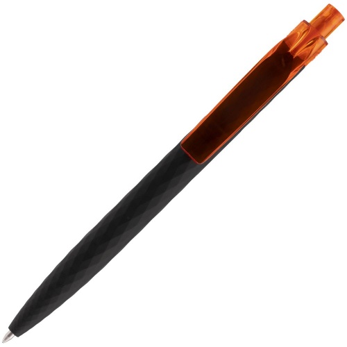 Ручка шариковая Prodir QS01 PRT-P Soft Touch, черная с оранжевым фото 4