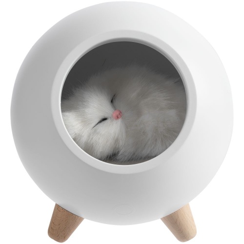 Беспроводная лампа-колонка Right Meow, белая фото 2
