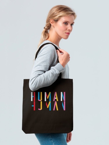 Холщовая сумка Human, черная фото 2
