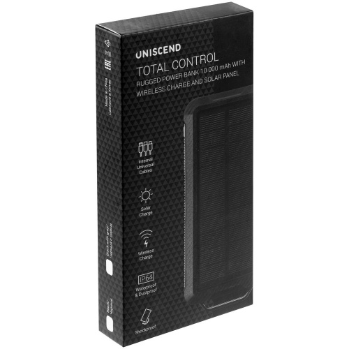 Аккумулятор защищенный Total Control 10000 мАч, черный с серым фото 9