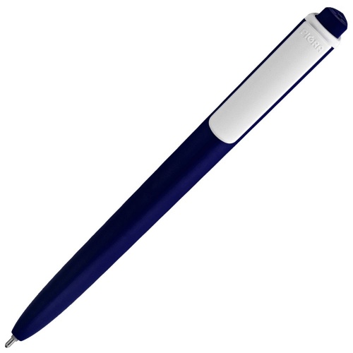 Ручка шариковая Pigra P02 Mat, темно-синяя с белым фото 2