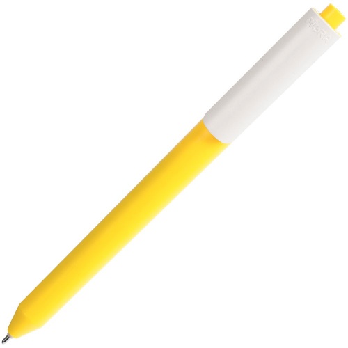Ручка шариковая Pigra P03 Mat, желтая с белым фото 2