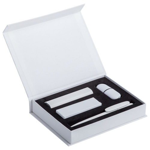 Набор Bond: аккумулятор, флешка и ручка, белый фото 2