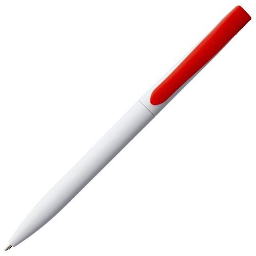 Ручка шариковая Pin, белая с красным фото 3