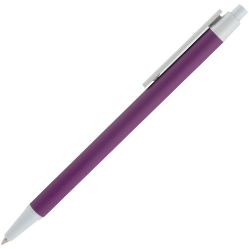 Ручка шариковая Button Up, фиолетовая с белым фото 3