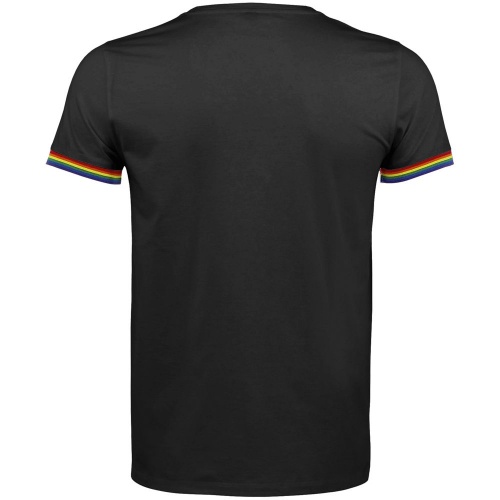 Футболка мужская Rainbow Men, черная с многоцветным фото 2