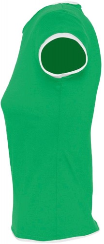 Футболка женская Moorea 170, ярко-зеленая с белой отделкой фото 2