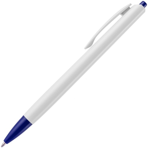 Ручка шариковая Tick, белая с синим фото 2