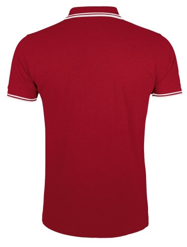 Рубашка поло мужская Pasadena Men 200 с контрастной отделкой, красная с белым фото 2