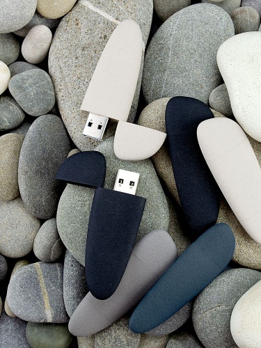 Флешка Pebble Type-C, USB 3.0, серо-синяя, 32 Гб фото 9