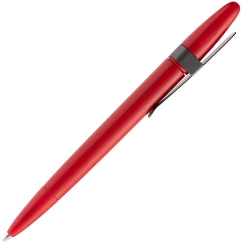Ручка шариковая Prodir DS5 TSM Metal Clip, красная с серым фото 3