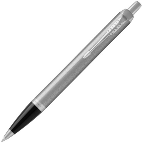 Ручка шариковая Parker IM Essential Stainless Steel CT, серебристая с черным фото 2