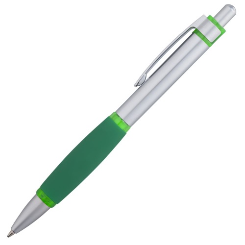 Ручка шариковая Boomer, с зелеными элементами фото 2