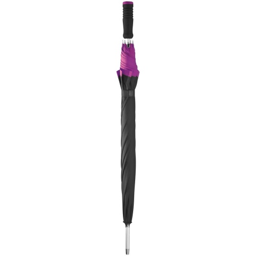 Зонт-трость Highlight, черный с фиолетовым фото 2