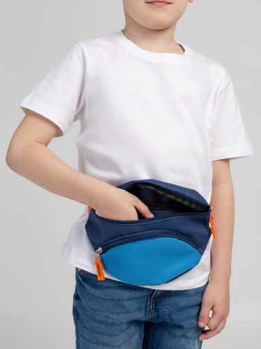 Поясная сумка детская Kiddo, синяя с голубым фото 6