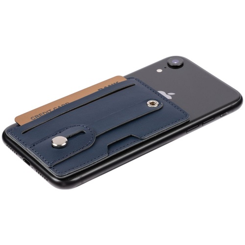 Чехол для карт на телефон Frank с RFID-защитой, синий фото 4