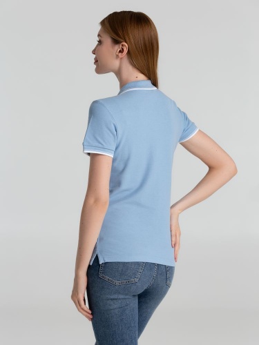 Рубашка поло женская Practice Women 270, голубая с белым фото 4