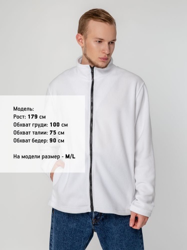 Куртка флисовая унисекс Manakin, белая фото 5