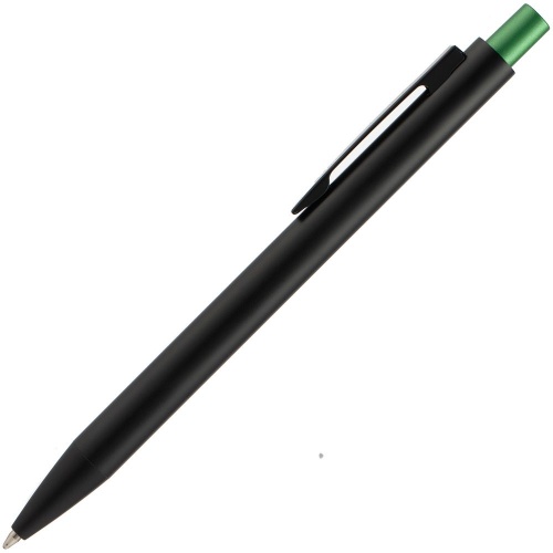 Ручка шариковая Chromatic, черная с зеленым фото 2